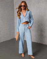 Issey Chambray Long Sleeve Top