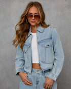 Streamline Curved Hem Denim Jacket