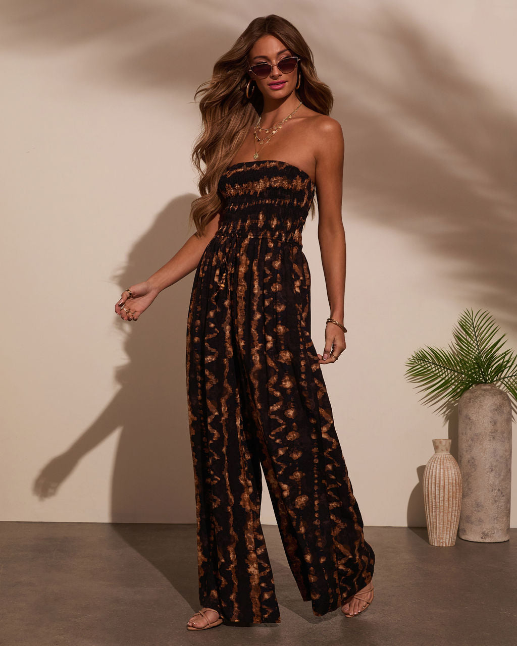 Markey Abstract Strapless Jumpsuit – VICI