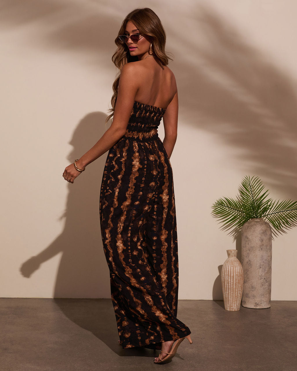 Markey Abstract Strapless Jumpsuit – VICI