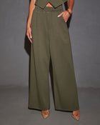 Olive % Sage High Rise Trouser Pants-7