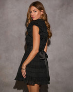 Serving Up Lurex Mockneck Mini Dress