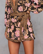Brown Floral % Ivy Embrace Floral Wrap Mini Skort-3