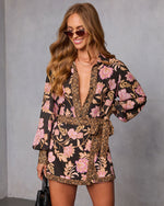 Brown Floral % Ivy Embrace Floral Wrap Mini Skort-5