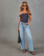 Sundown Muse Ribbed Off the Shoulder Top