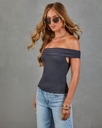 Sundown Muse Ribbed Off the Shoulder Top