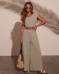 Washed Away Striped Wide Leg Pants