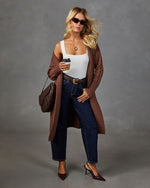 Familiar Feeling Cable Knit Cardigan