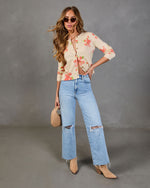 Saddle Rose Knit Floral Cardigan