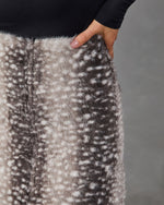 Muse Theory Faux Fur Animal Print Mini Skirt