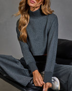 Leisure Theory Cropped Funnel Neck Sweatshirt