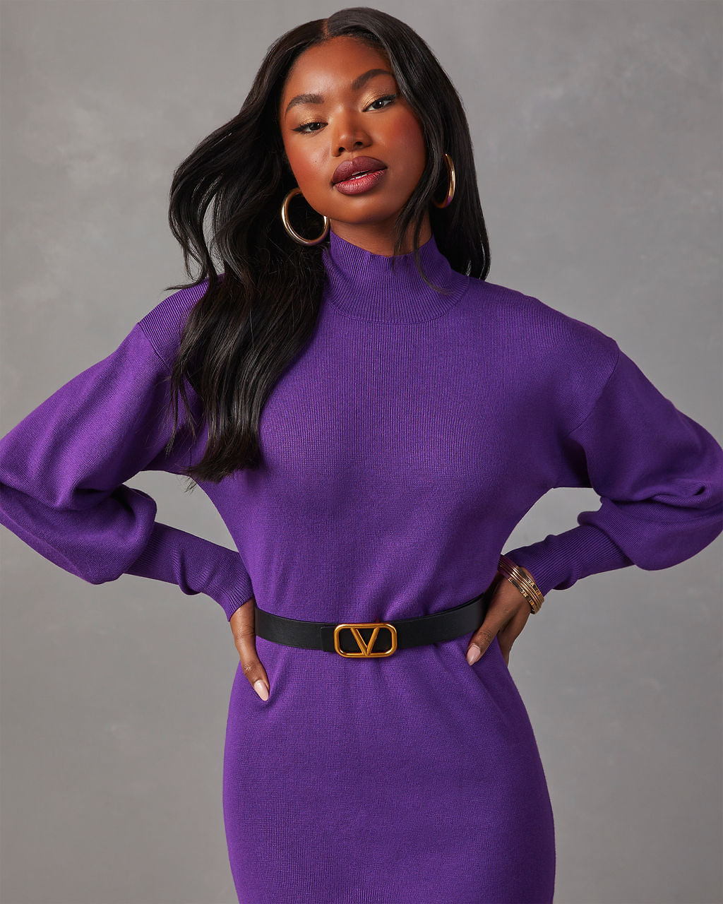 Turtleneck midi 2024 sweater dress