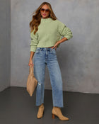 Light Green % Mood Lift Turtleneck Sweater-7