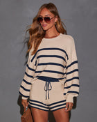 Beige % Keep Polished Oversized Cropped Sweater-1