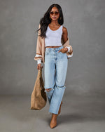 Bookstore Run Color Block Open Knit Cardigan
