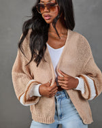 Bookstore Run Color Block Open Knit Cardigan