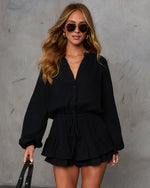 Black % Goldie Skirt Overlay Romper-2