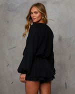 Black % Goldie Skirt Overlay Romper-4