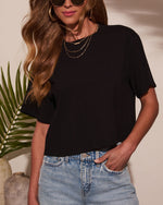Black % Reba Cotton Short Sleeve Tee-5