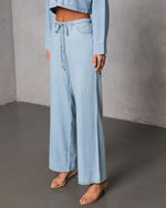 Issey Rigid Low Rise Straight Chambray Pants