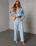 Issey Rigid Low Rise Straight Chambray Pants