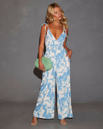 Blue % Celestia Elastic Waist Pocketed Jumpsuit-6