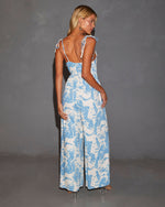 Blue % Celestia Elastic Waist Pocketed Jumpsuit-4