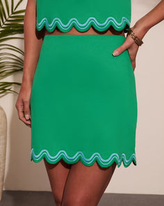 Island Pop Scallop Trim Mini Skirt