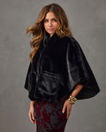 Roux Faux Fur Cape Sleeve Jacket