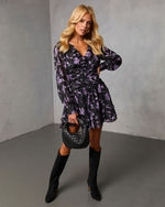 Slow Glint Printed Mini Dress