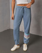 Blue Multi % Seloria Striped Hem Sweatpants-1