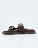 Chocolate % Kaylah Woven Buckle Sandals-3