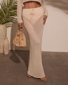 Marianna Crochet Drawstring Cover Up Maxi Skirt