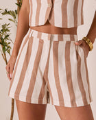 Slow Days Striped Linen Shorts