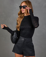 Wicked Romance Floral Lace Mock Neck Top