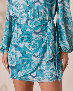 Sangria Sunrise Wrap Mini Skirt