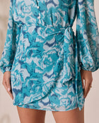 Turquoise % Sangria Sunrise Wrap Mini Skirt-1