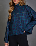 Active Form Plaid Track Jacket