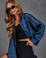 Active Form Plaid Track Jacket