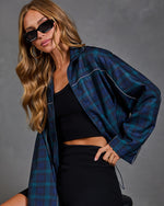 Active Form Plaid Track Jacket