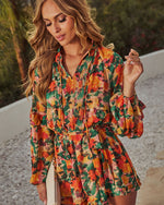 Tropic Tease Printed Waist Tie Romper