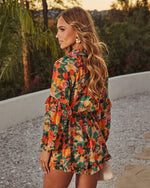 Tropic Tease Printed Waist Tie Romper