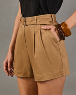 Roam Ready Cotton Belted Shorts