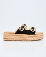Black % Heidi Woven Platform Sandals-5