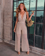 Champagne Stardust Sequin Jumpsuit