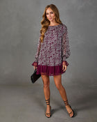 Fall In Love Floral Ruffle Hem Mini Dress