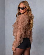 Memorable Night Ruffle Mesh Top