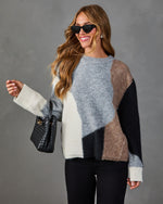 Warm Dusk Knit Abstract Sweater