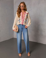 Sweet Meadow Embroidered Knit Sweater