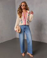 Sweet Meadow Embroidered Knit Sweater